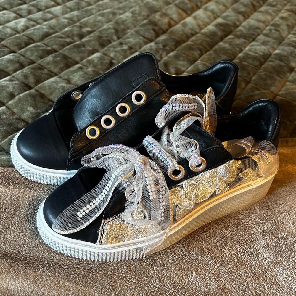 Elisa cavaletti leather luxury sneakers.  Size 38